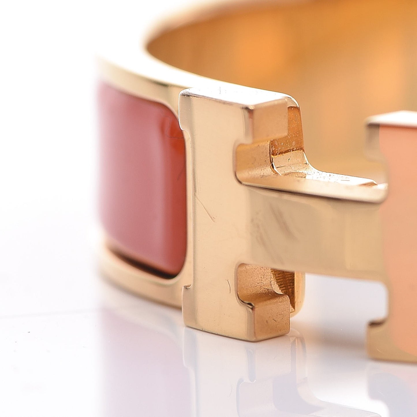 Enamel Narrow Clic Clac H Bracelet GM Orange