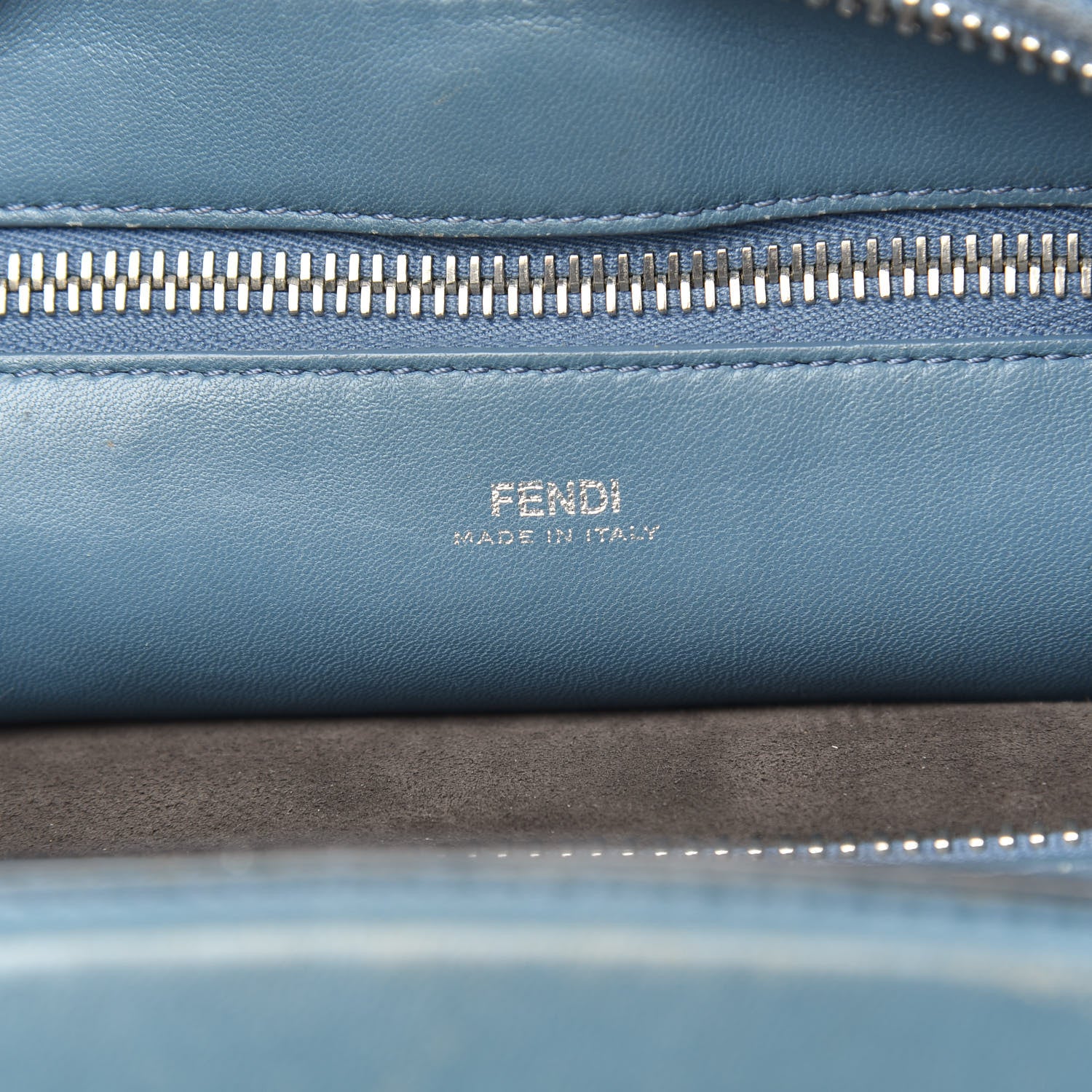 Fendi Shiny Nappa Trapuntata Small DotCom Click Top Handle Chain Satchel Blue 7 of 14