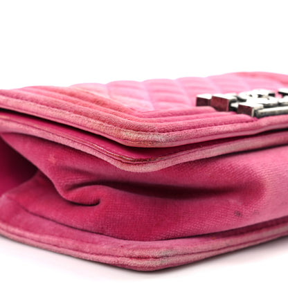Chanel Velvet Quilted Small Boy Flap Pink 8 of 12