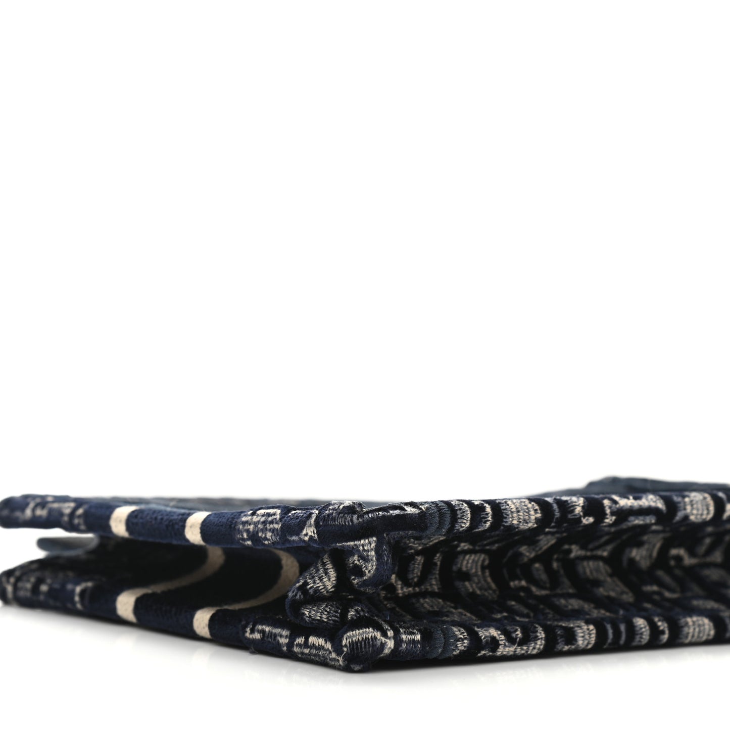 Velvet Oblique Embroidered Mini Book Tote Blue