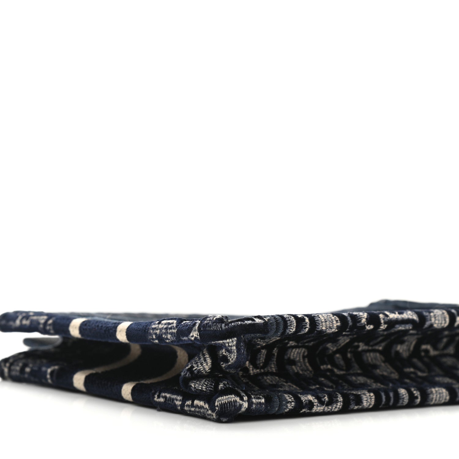 Christian Dior Velvet Oblique Embroidered Mini Book Tote Blue 8 of 10