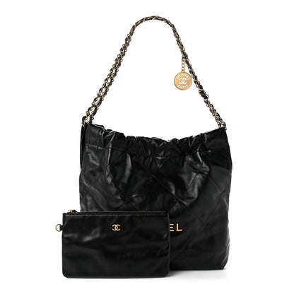 Chanel Shiny Calfskin Quilted Small Chanel 22  Black 3 of 11