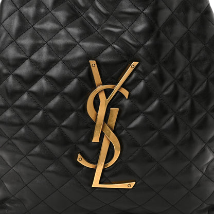 Saint Laurent Lambskin Quilted Maxi Icare Shopping Tote Black 9 of 11