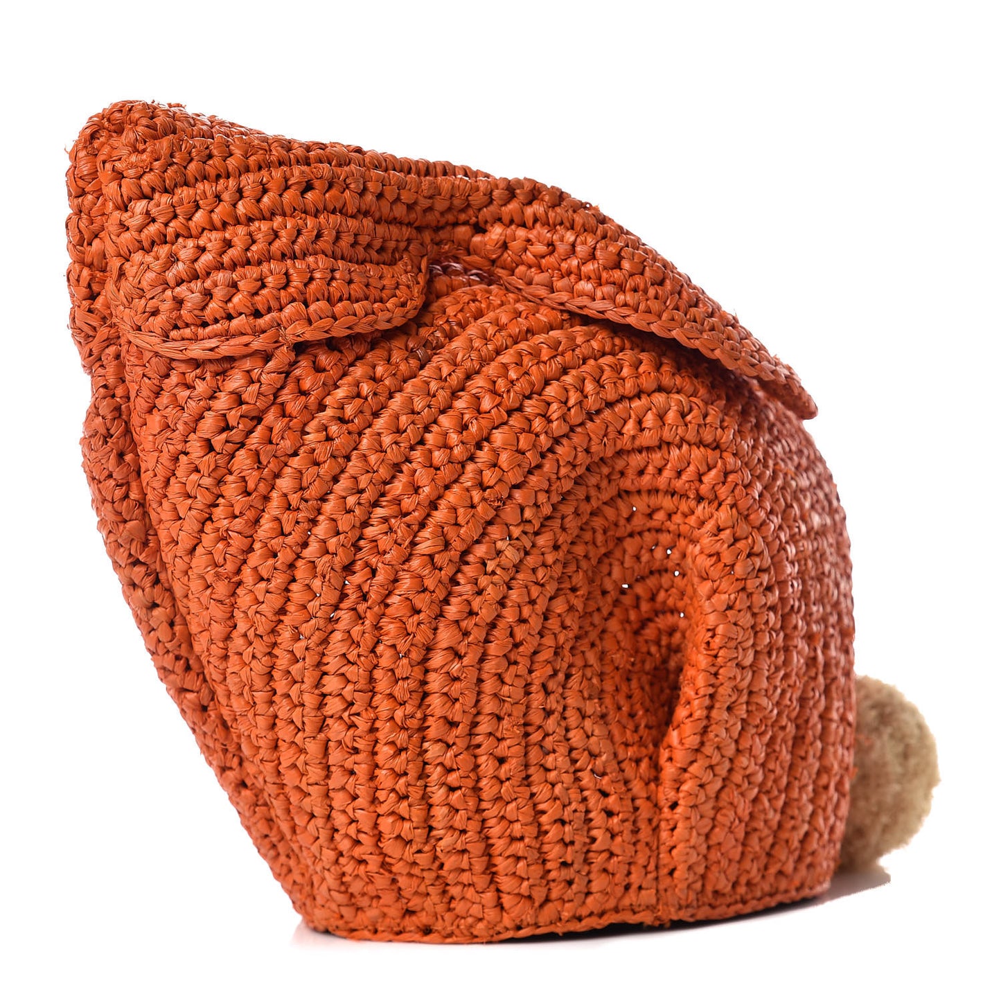 Raffia Mini Bunny Crossbody Bag Orange