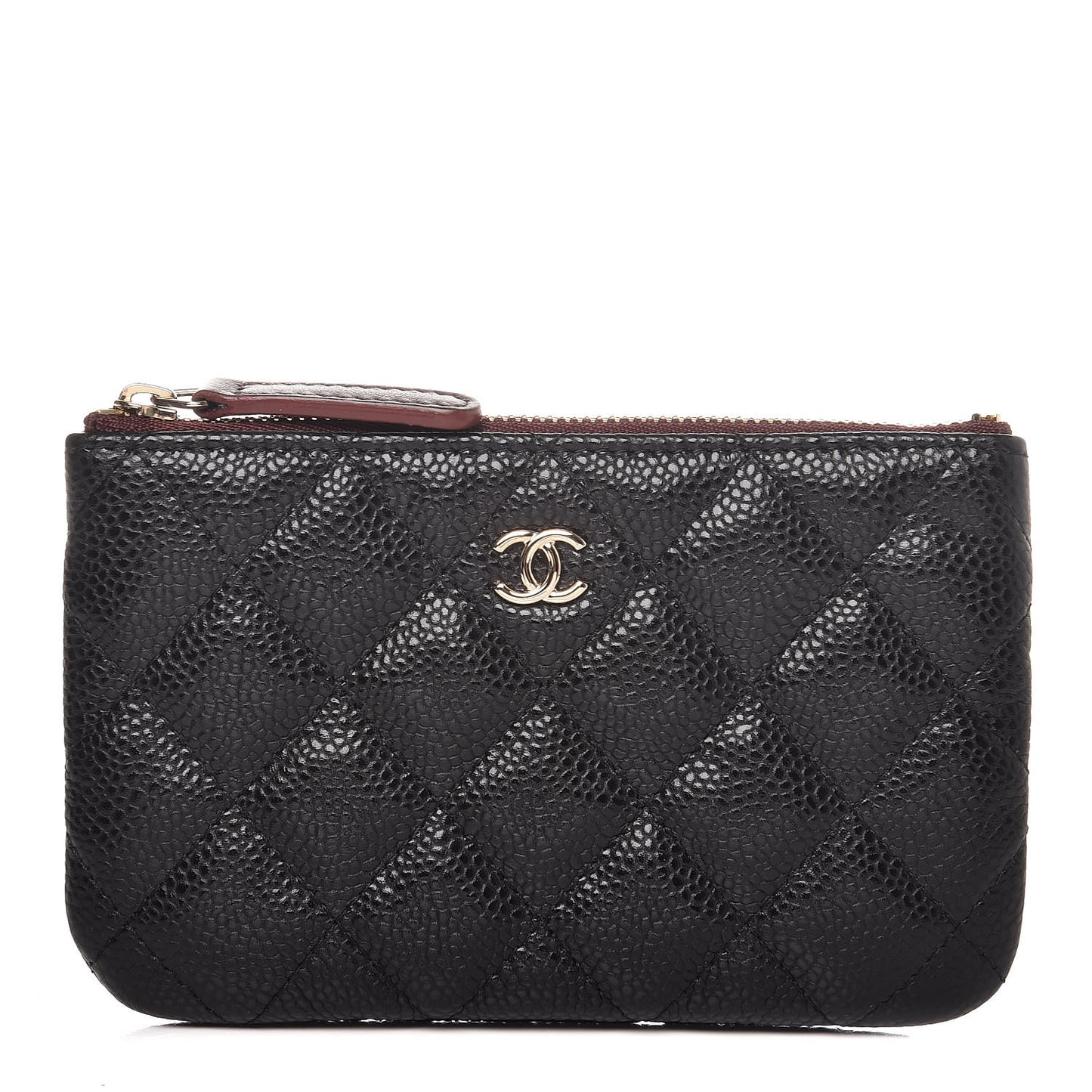 Caviar Quilted Small Cosmetic Case Black