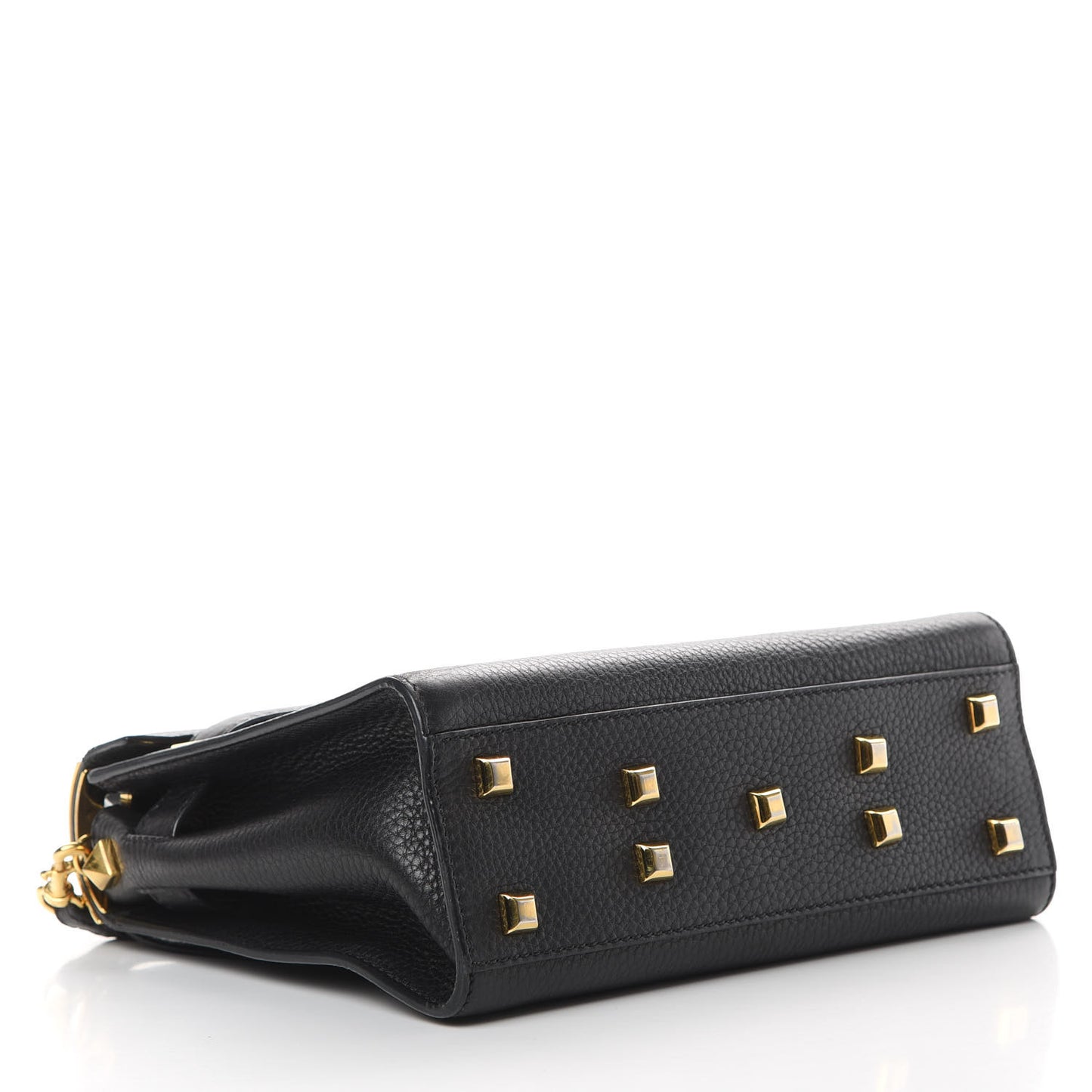 Grainy Calfskin Small My Rockstud Frame Bag Black