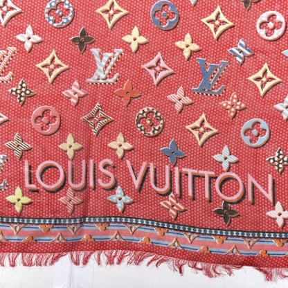 Louis Vuitton Silk Pop Monogram Stole Flamingo 2 of 4