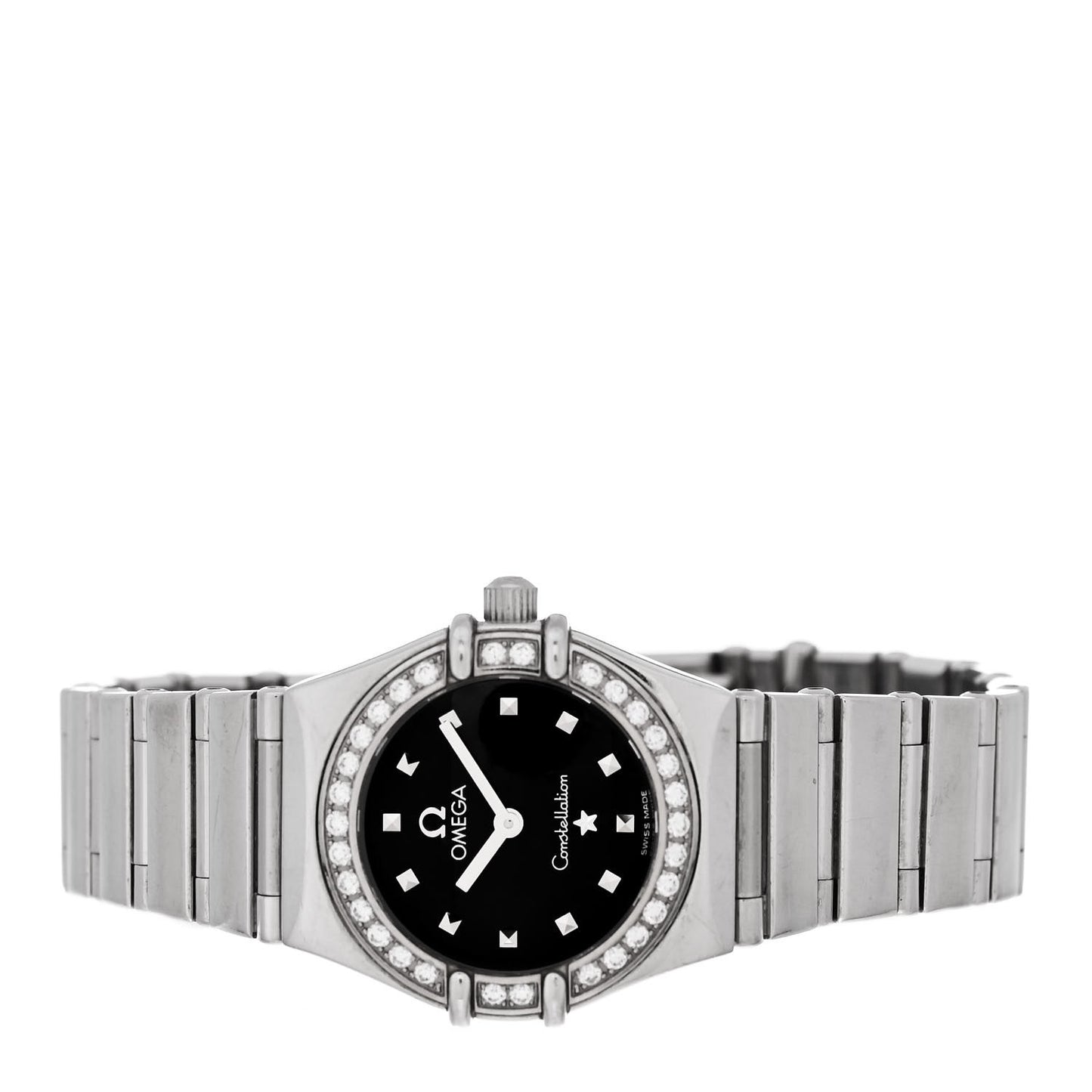 Stainless Steel Diamond Bezel 22mm Constellation My Choice Quartz Watch Black 1465.71.00
