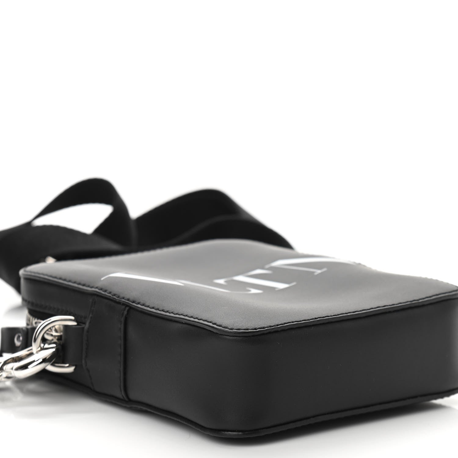 Valentino Garavani Calfskin VLTN Print Messenger Bag Black 8 of 9