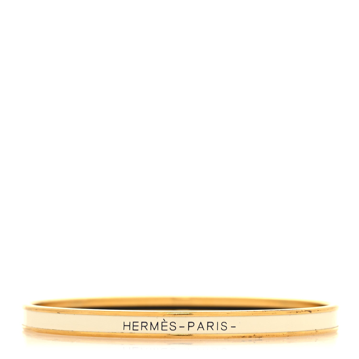 Hermes Enamel Printed Extra Narrow Bracelet 65 Craie 1 of 5