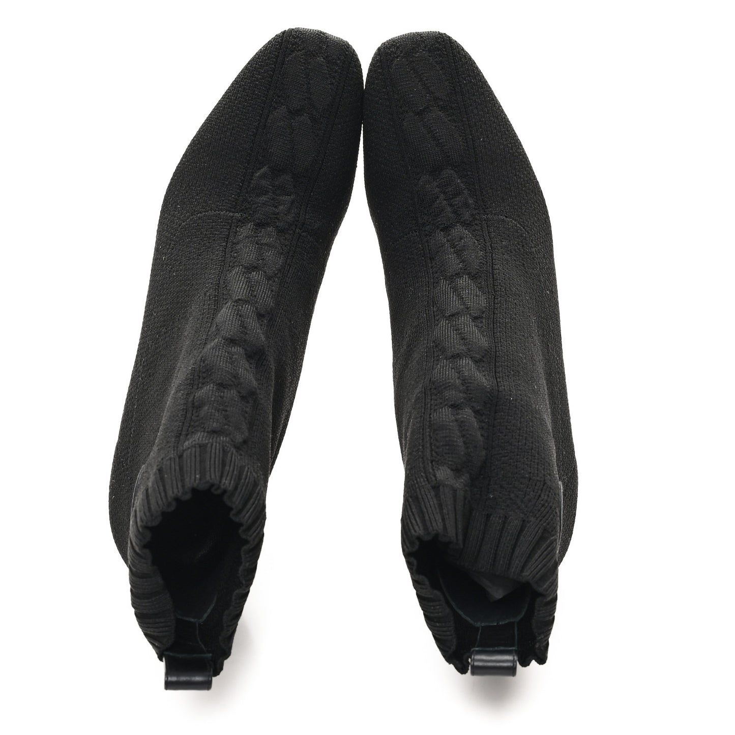 Knit Calfskin Volver 60 Ankle Boots 38 Black