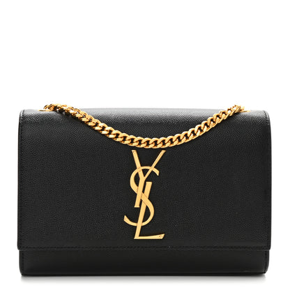 Saint Laurent Grain De Poudre Small Monogram Kate Satchel Black 1 of 9