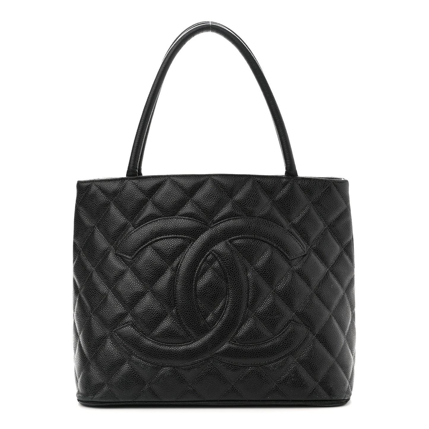 Caviar Quilted Medallion Tote Black
