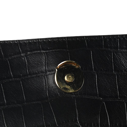Saint Laurent Calfskin Crocodile Embossed Monogram Medium Sunset Black 10 of 10