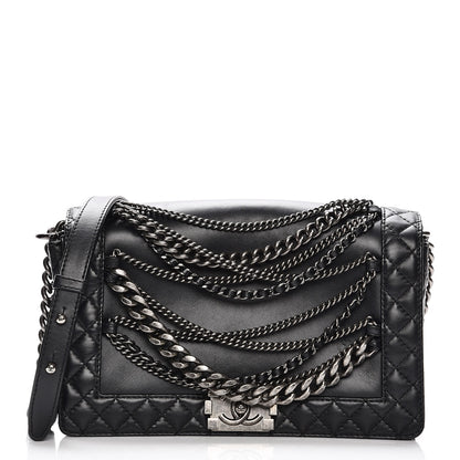 Chanel Calfskin Enchained Medium Boy Flap Black 1 of 7