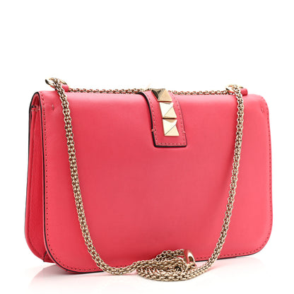 Valentino Garavani Vitello Medium Glam Lock Rockstud Flap Deep Rose 2 of 12