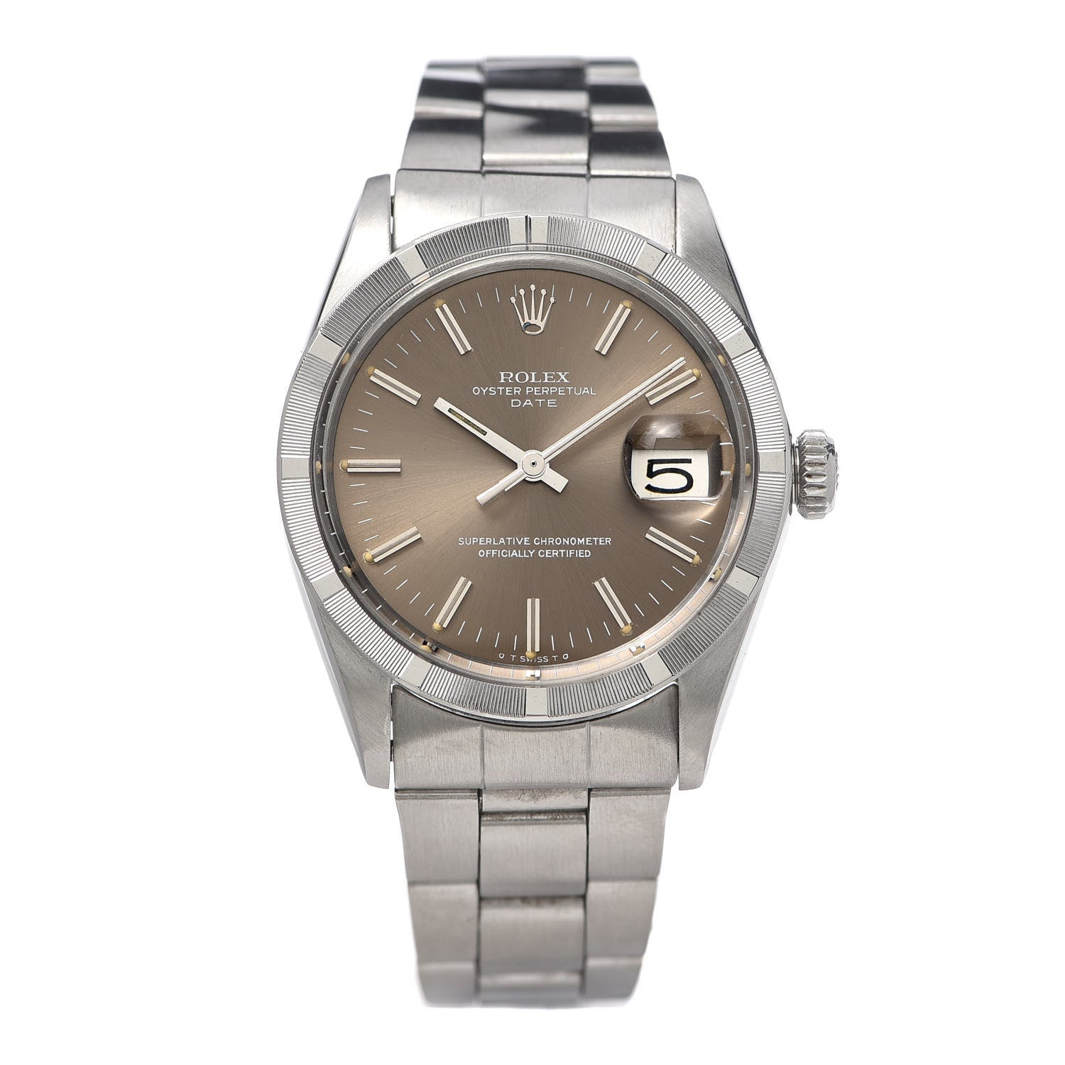 Rolex Stainless Steel 34mm Oyster Perpetual Date Watch Brown 1501 1 of 6