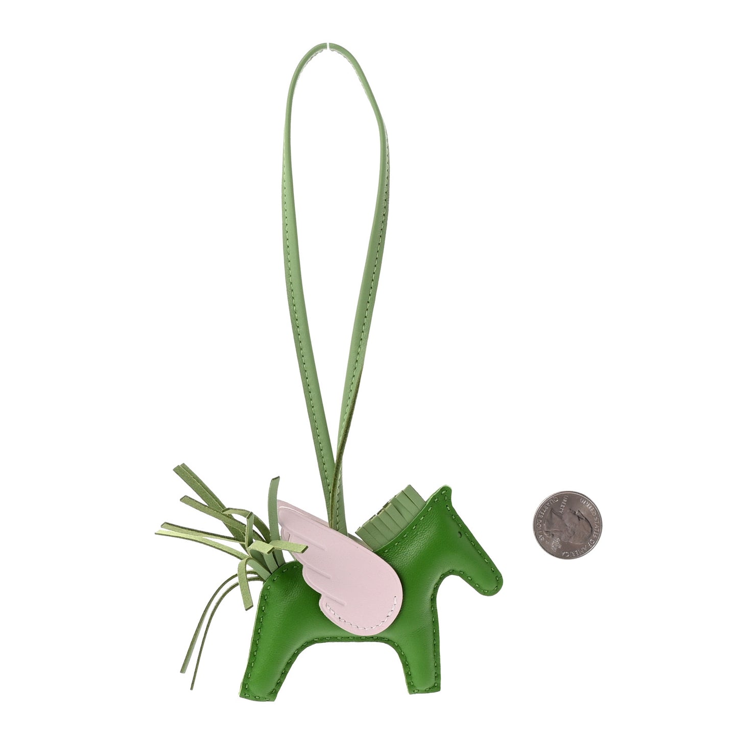 Milo Lambskin Grigri Rodeo Pegase Horse Bag Charm PM Vert Yucca Vert Criquet Mauve Pale
