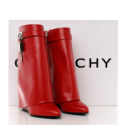 Givenchy Calfskin Shark Lock Ankle Boots 41 Red 9 of 9