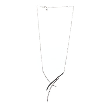 John Hardy Sterling Silver Black Sapphire Spinel Bamboo Overlapping Branch Pendant Necklace 3 of 5