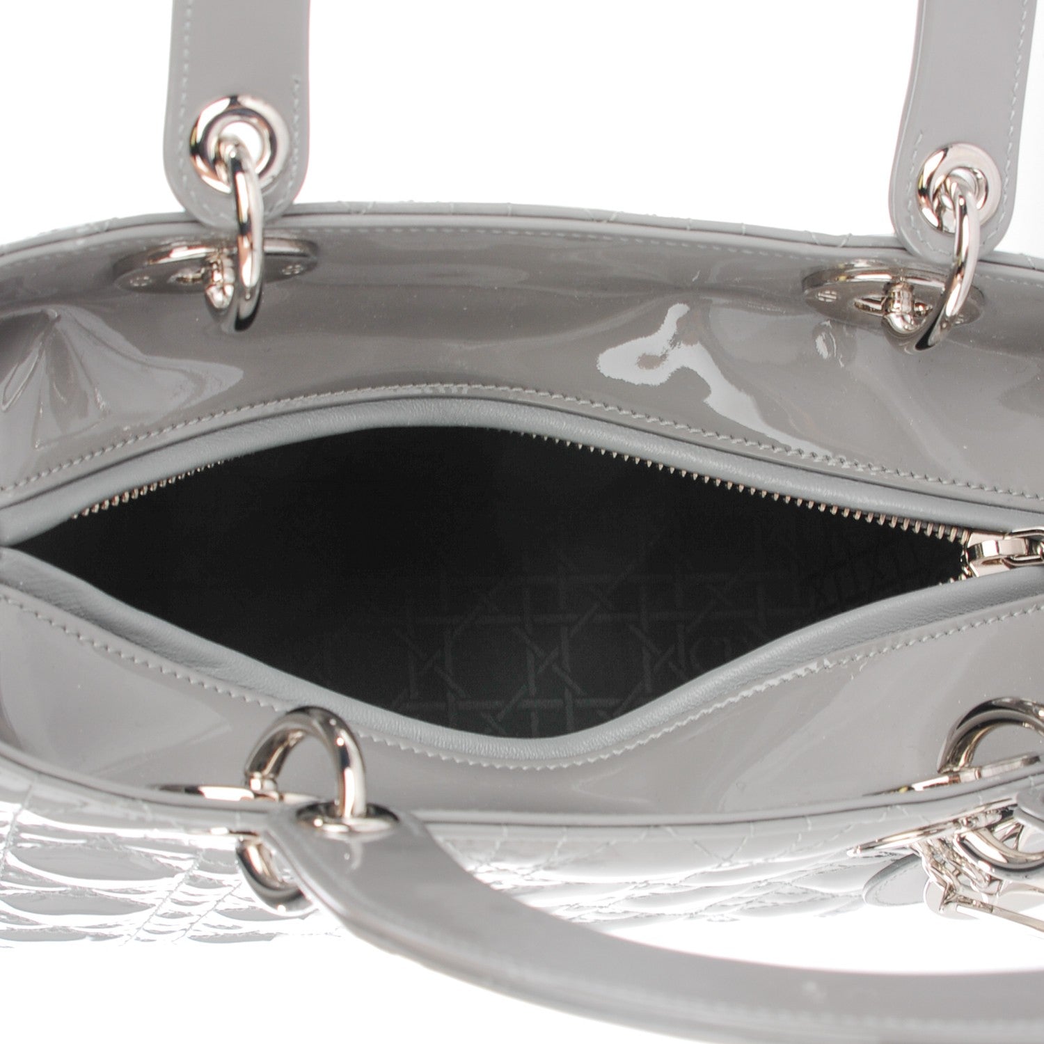 Christian Dior Patent Cannage Medium Lady Dior Grey 5 of 7