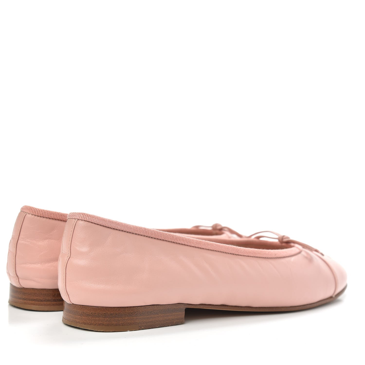Chanel Crumpled Calfskin Cap Toe CC Ballerina Flats 36 Powder Pink 4 of 12
