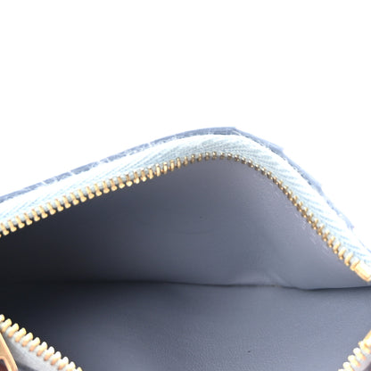 Celine Grained Calfskin Zipped Card Holder Arctic Blue 5 of 8