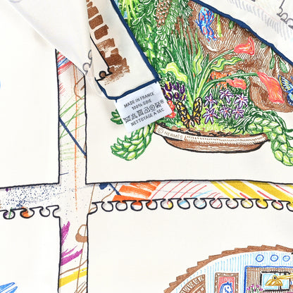Hermes Silk Chevaloscope Scarf 90 White Bleu Multicolor 3 of 3