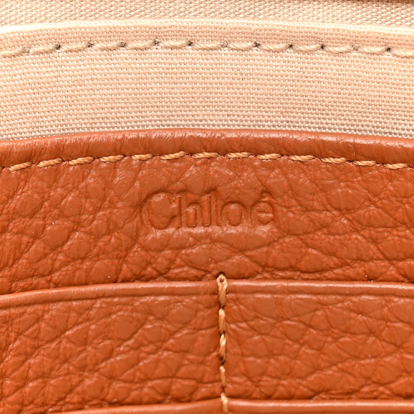 Calfskin Alphabet Flat Pouch Clutch Tan