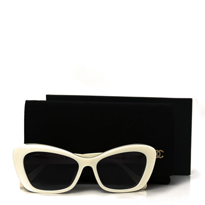 Chanel Acetate Pearl Cat Eye CC Sunglasses 5481-H-A White 7 of 7