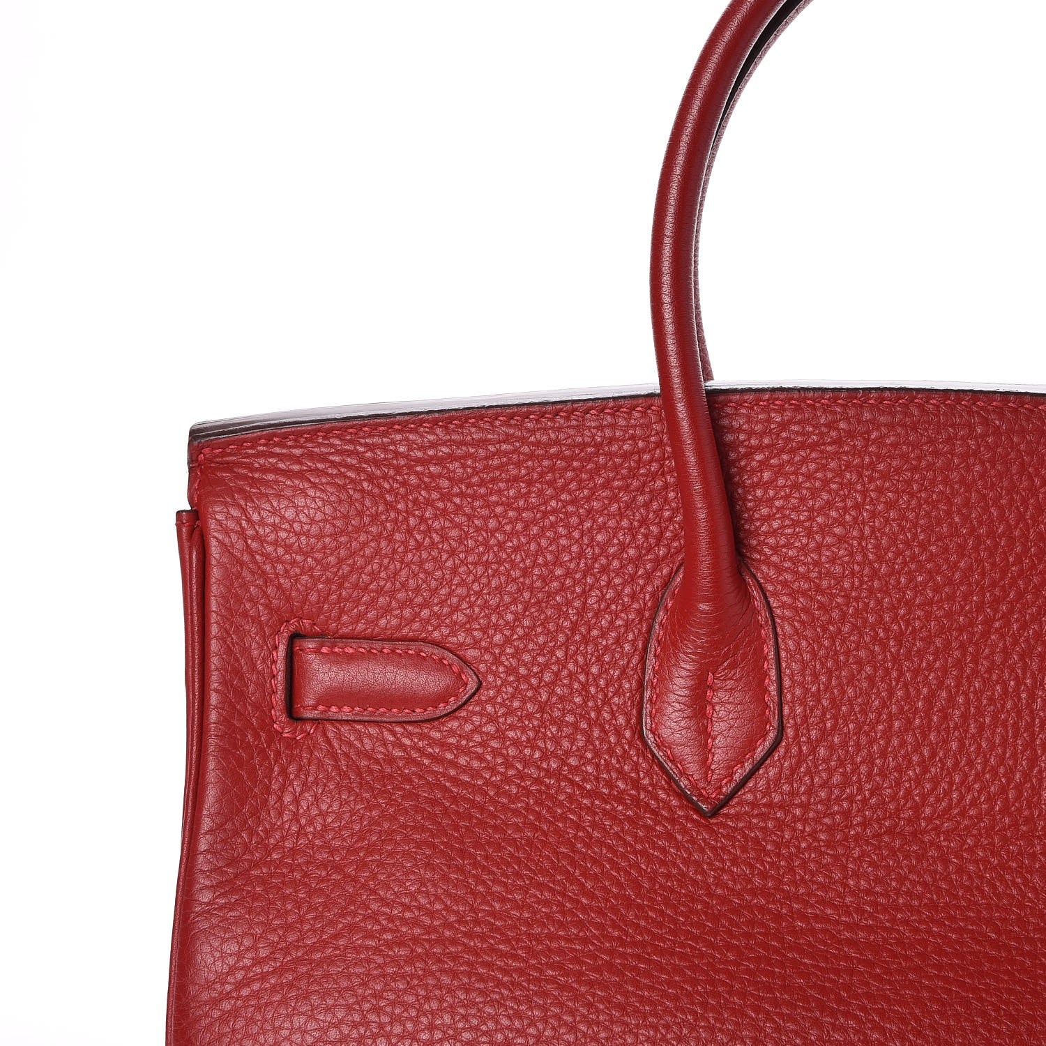 Hermes Taurillon Clemence Birkin 35 Rouge Casaque 26 of 33