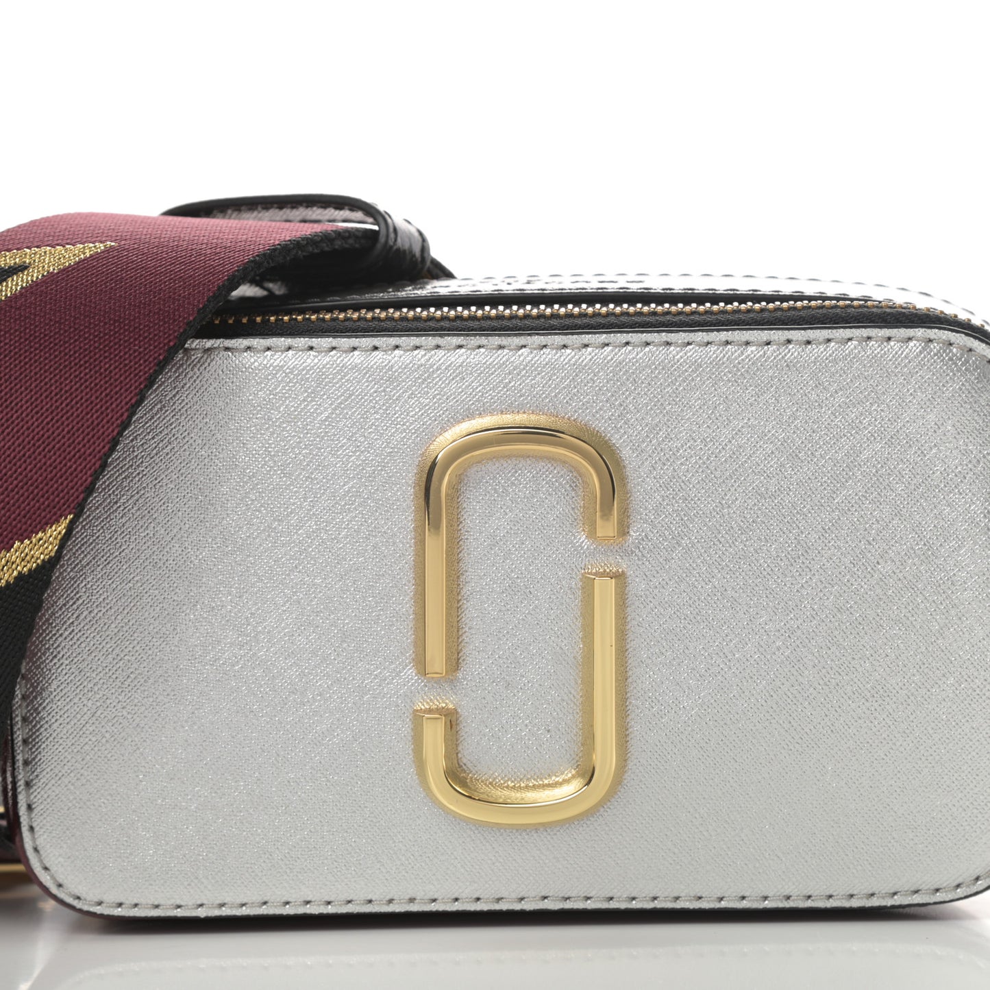 Saffiano Small Snapshot Camera Bag Silver Multicolor