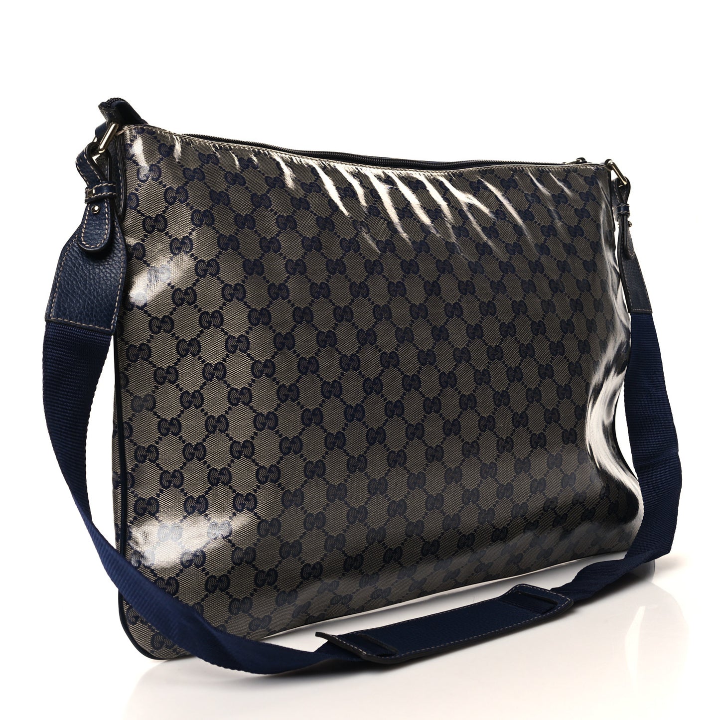 Crystal Monogram Messenger Bag Navy