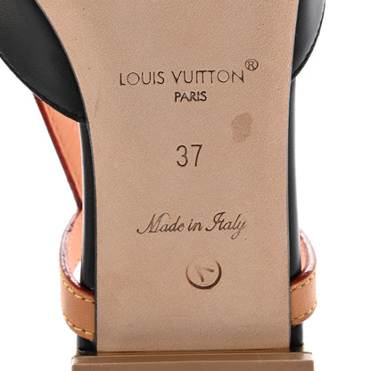 Louis Vuitton Calfskin Blossom Slingback Flat Ballerina 37 Black 7 of 9