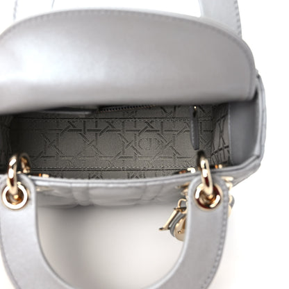 Christian Dior Metallic Lambskin Cannage Mini Lady Dior Grey 5 of 10