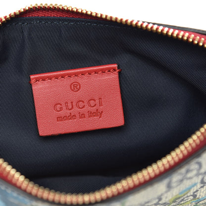 Gucci GG Supreme Monogram Blooms Mini Chain Bag Beige Blue Navy Hibiscus Red 6 of 7