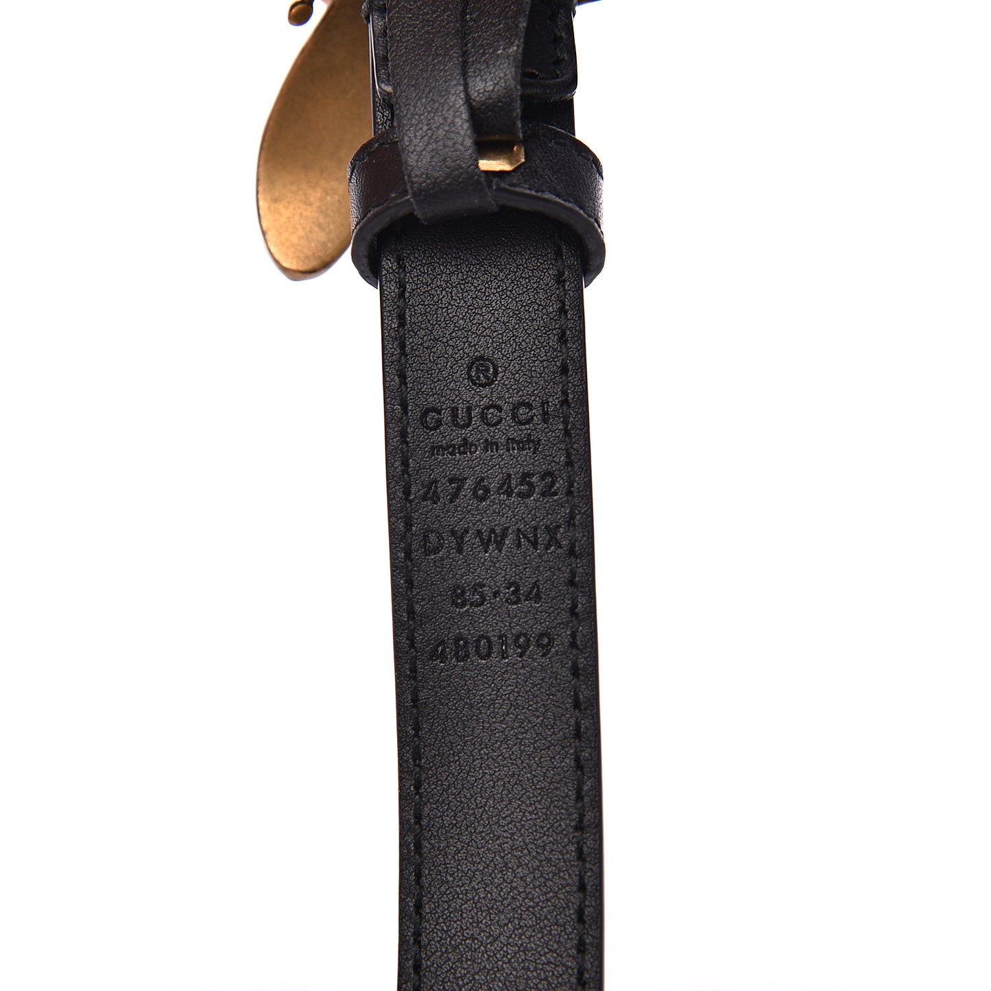 Calfskin Queen Margaret Bee Belt 85 34 Black