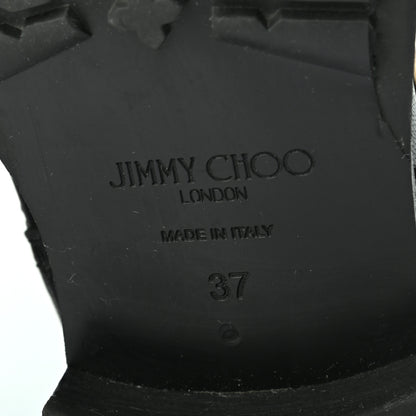 Jimmy Choo Lambskin Biker Boots 37 Black 6 of 8