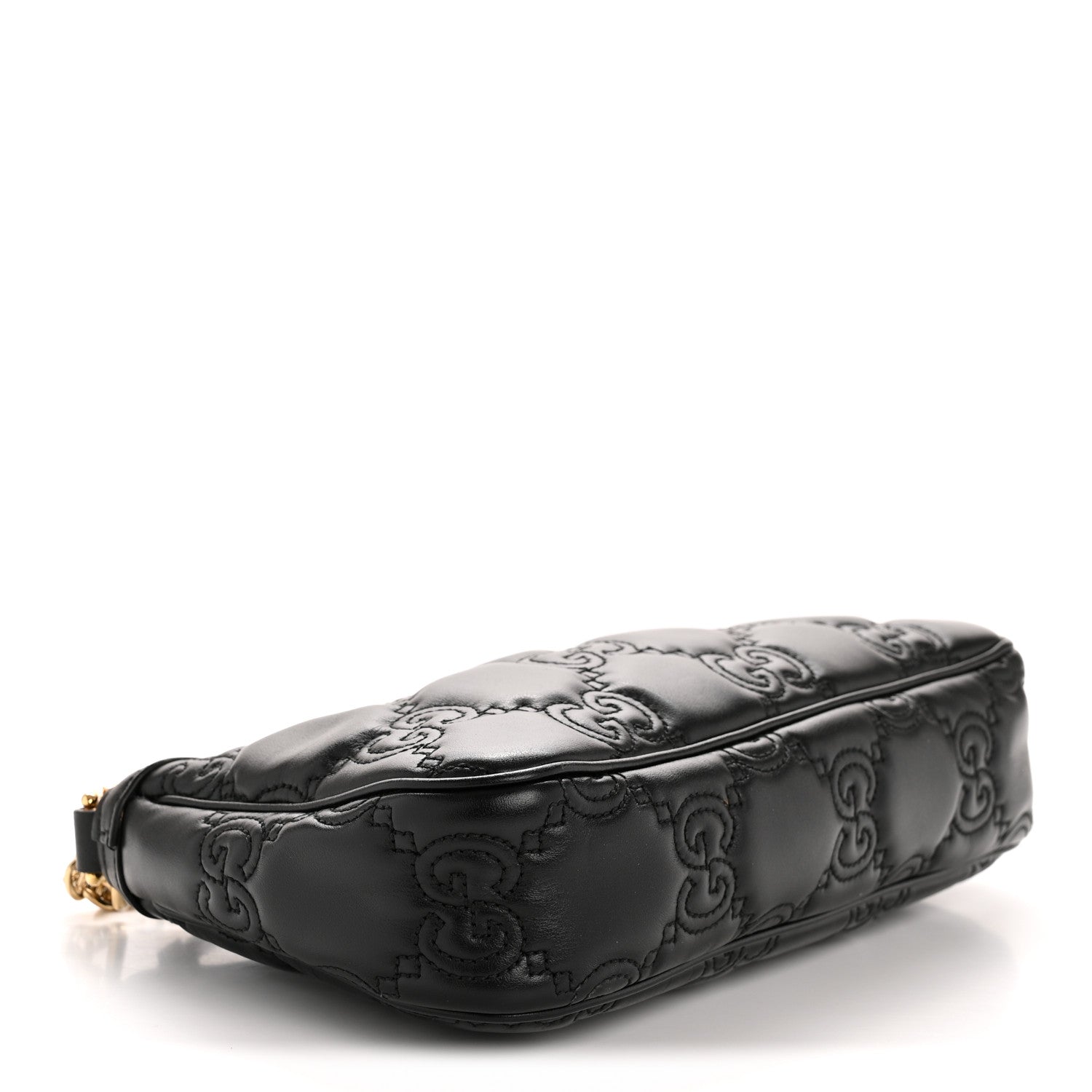 Gucci Calfskin GG Matelasse Chain Handbag Black Natural 4 of 13