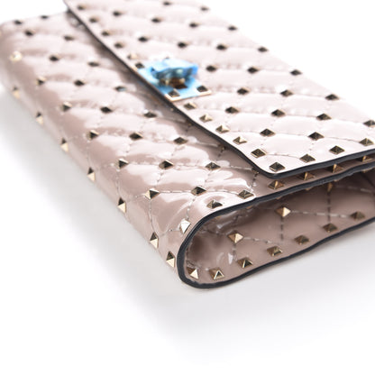 Valentino Garavani Patent Rockstud Spike Wallet on Chain Poudre 7 of 8