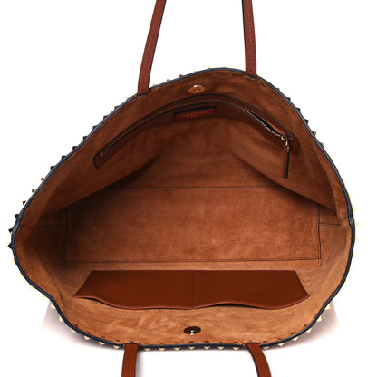 Valentino Garavani Grained Calfskin Rockstud Shoulder Tote Bright Cognac 5 of 14