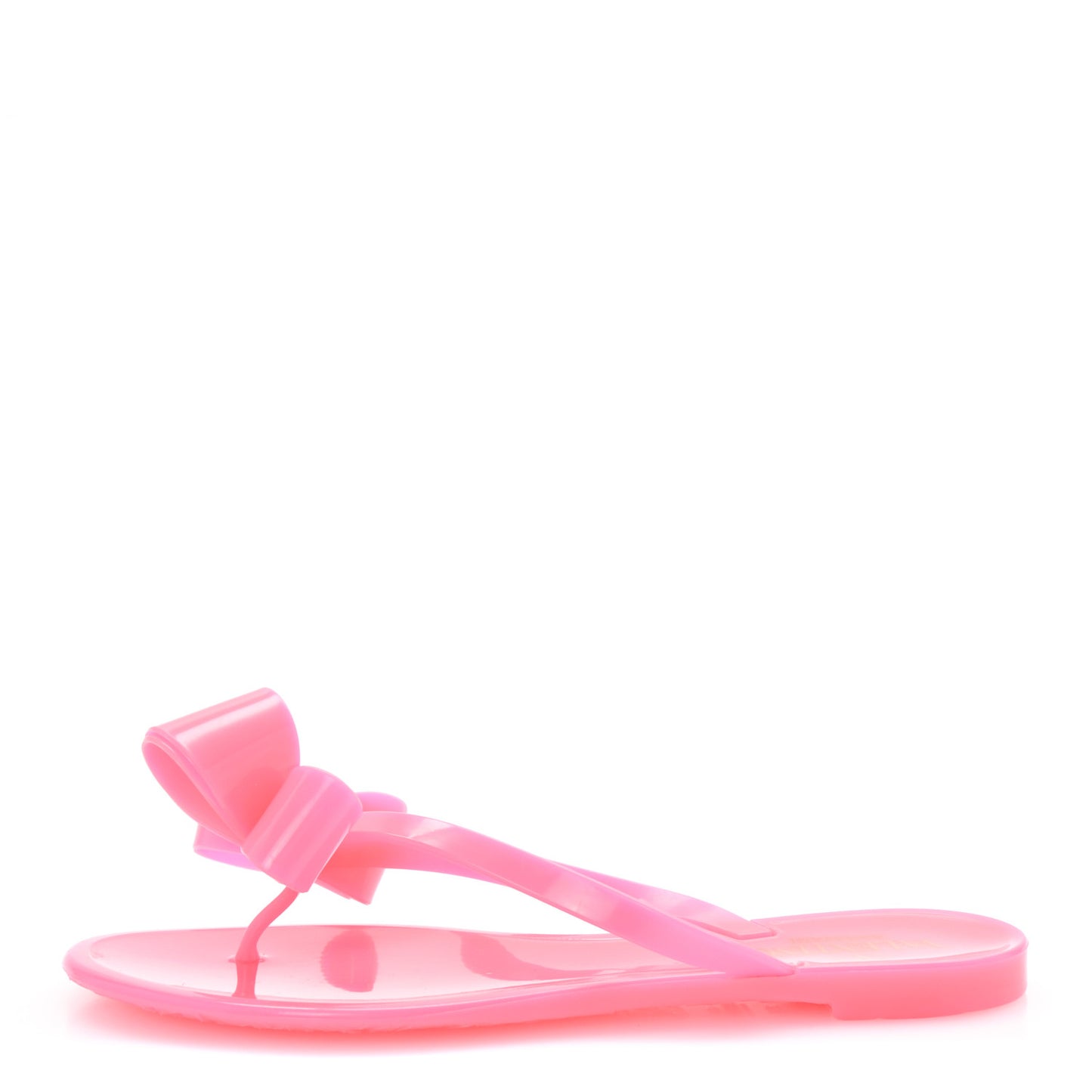 PVC Jelly Bow Thong Sandals 38 Fuxia Fluo