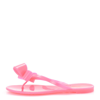 Valentino Garavani PVC Jelly Bow Thong Sandals 38 Fuxia Fluo 1 of 8