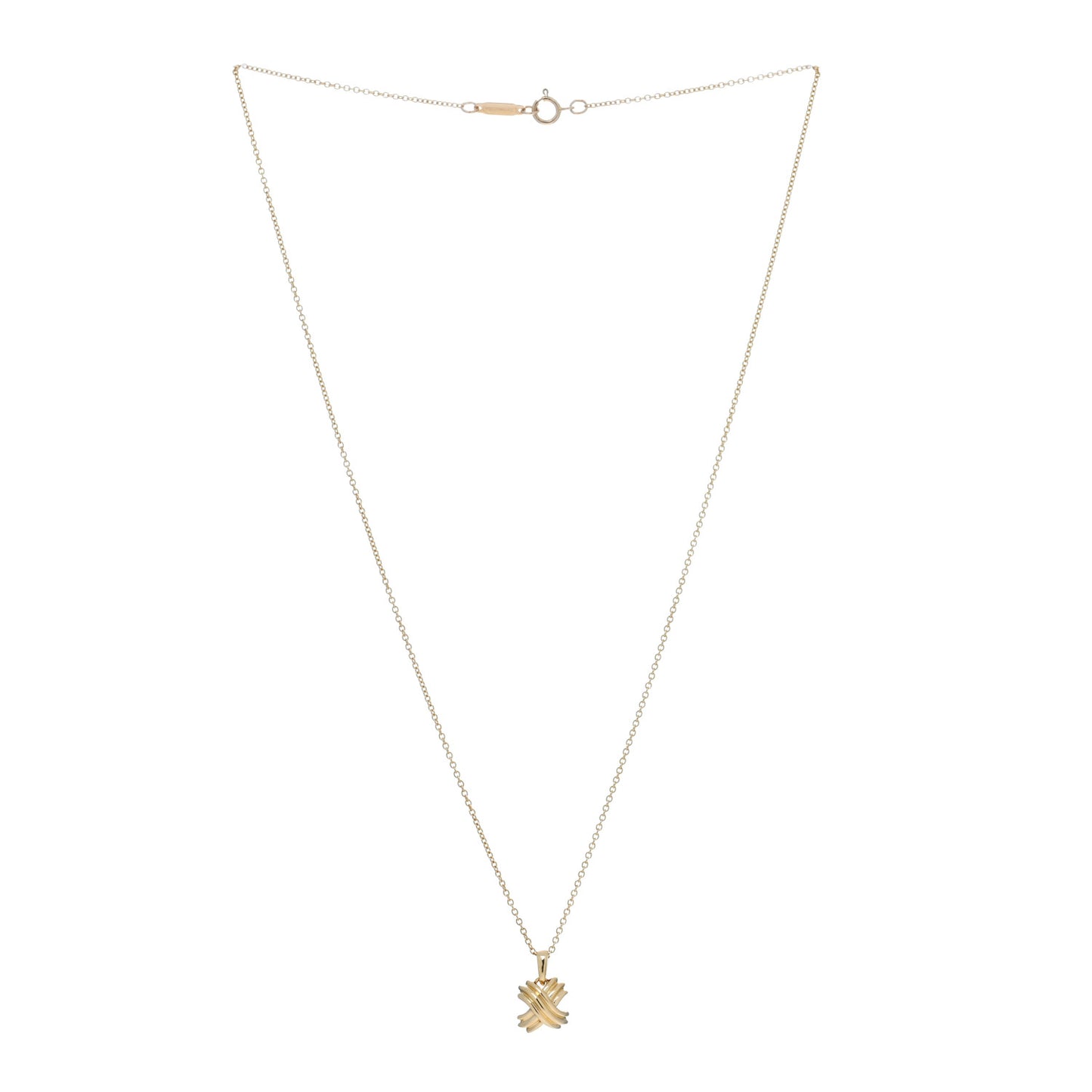 18K Yellow Gold Mini Signature X Pendant Necklace