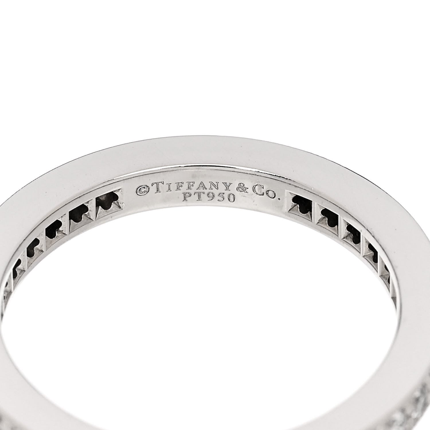 Tiffany Platinum Diamond 2mm Together Milgrain Band Ring 47 4.25 4 of 5