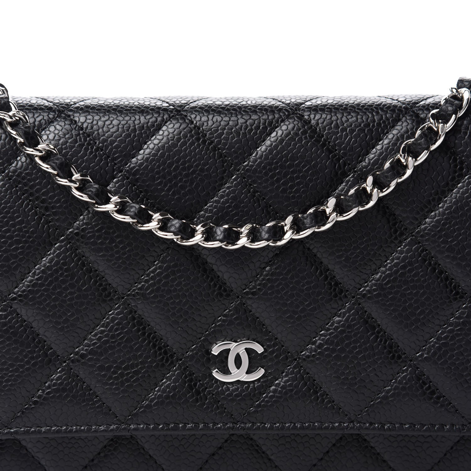 Chanel Caviar Quilted Wallet On Chain WOC Black 11 of 12