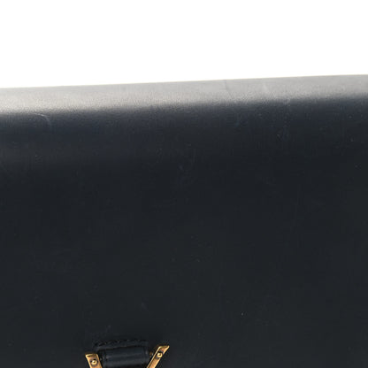 Saint Laurent Smooth Calfskin Monogram Medium Kaia Satchel Deep Marine 9 of 11