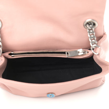 Saint Laurent Grain De Poudre Small West Hollywood Monogram Fold-Over Bag Pale Blush 5 of 10