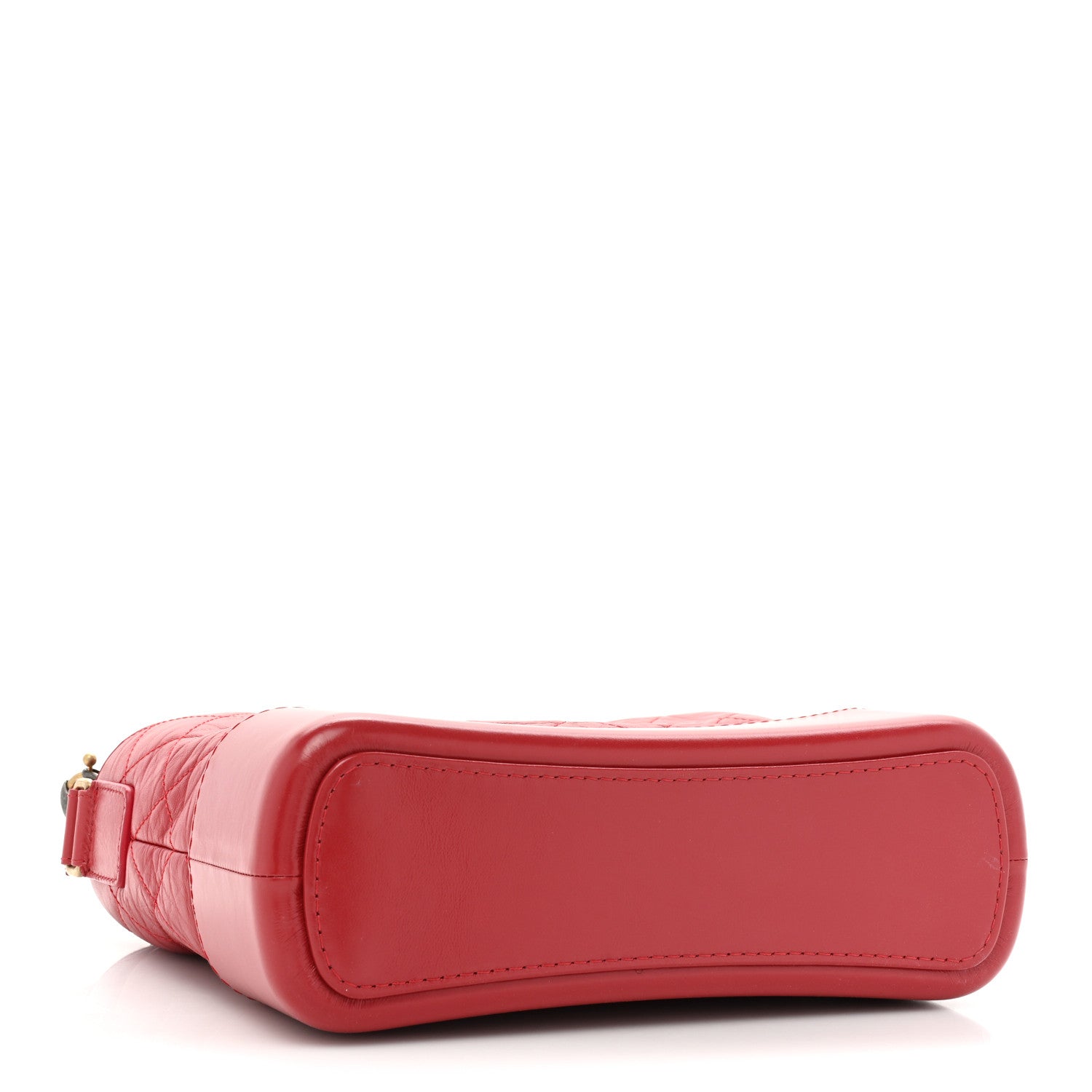 Chanel Aged Calfskin Quilted Small Gabrielle Logo Hobo Red 4 of 15