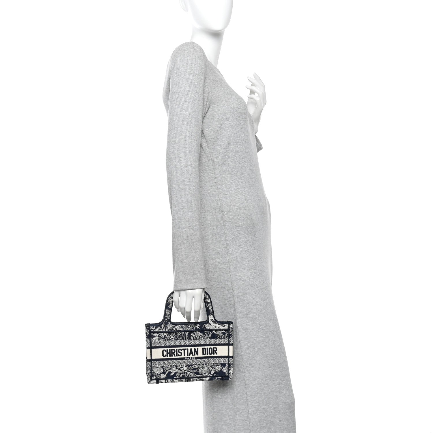 Christian Dior Canvas Embroidered Mini Toile De Jouy Book Tote Blue 2 of 10